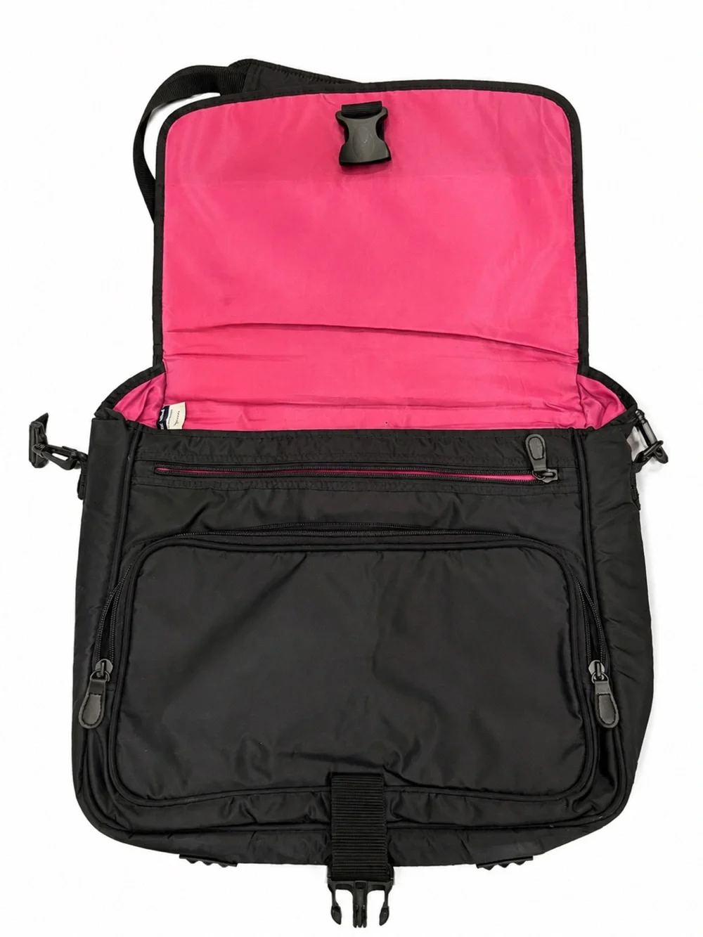 Targus  Messenger Bag - Black with Pink Stitching
